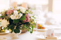 Gorgeous luxury wedding floral centrepiece close up